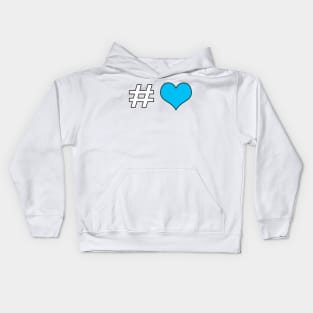 Hashtag blue heart Kids Hoodie